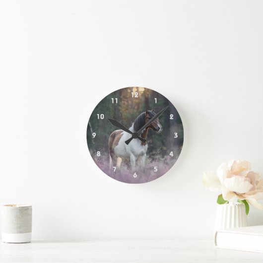 Paint Horse Wall Clock Runde Wanduhr (Zuhause)