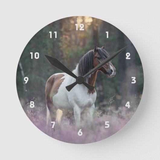 Paint Horse Wall Clock Runde Wanduhr (Vorderseite)
