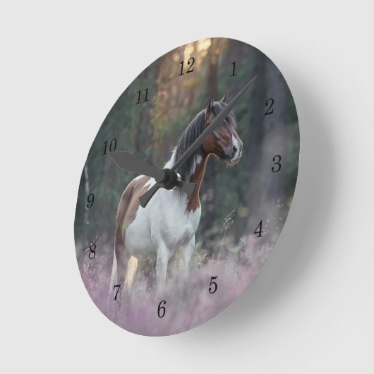 Paint Horse Wall Clock Runde Wanduhr (Winkel)