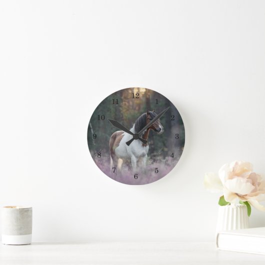 Paint Horse Wall Clock Runde Wanduhr (Zuhause)
