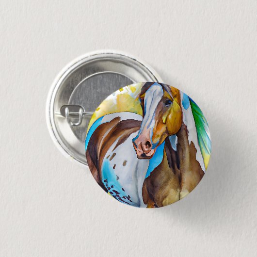 Paint Horse Watercolor Button (Vorne & Hinten)