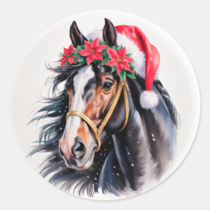 Paint Horse Weihnachtssticker Runder Aufkleber