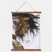 Paint Horses Wooden Hangband Wandteppich Mit Holzrahmen (Vorderseite)