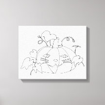 Paint It Cat Face Pumpkin auf Wrapped Canvas