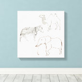 Paint It Elephant Zebra Camel Wrapped Canvas Leinwanddruck (Insitu (Holzboden))