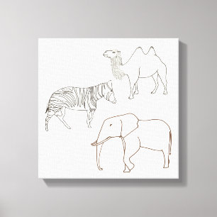 Paint It Elephant Zebra Camel Wrapped Canvas Leinwanddruck