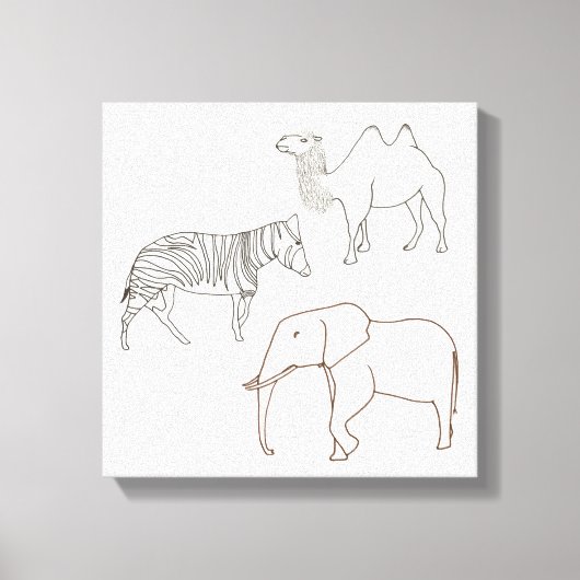 Paint It Elephant Zebra Camel Wrapped Canvas Leinwanddruck (Vorderseite)