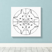 Paint It Kaleidoskop Katzen auf verschütteten Canv Leinwanddruck (Insitu (Holzboden))