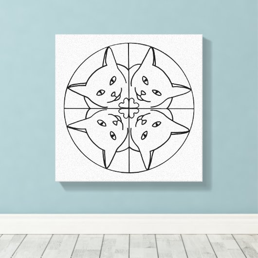 Paint It Kaleidoskop Katzen auf verschütteten Canv Leinwanddruck (Insitu (Holzboden))