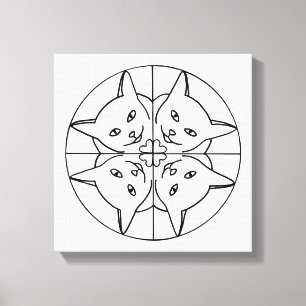 Paint It Kaleidoskop Katzen auf verschütteten Canv Leinwanddruck