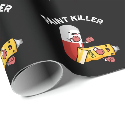 Paint Killer Funny Pill Puff Dark BG Geschenkpapier (Rolleneckpunkt)
