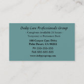 Paint Me Gavine Caregiver Beruflich Visitenkarte (Rückseite)