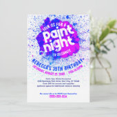 Paint Night Birthday Invite - Blue Einladung (Stehend Vorderseite)