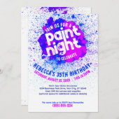 Paint Night Birthday Invite - Blue Einladung (Vorne/Hinten)