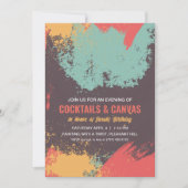 Paint Night Birthday Party Einladung (Vorderseite)