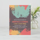 Paint Night Birthday Party Einladung (Stehend Vorderseite)