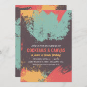 Paint Night Birthday Party Einladung (Vorne/Hinten)