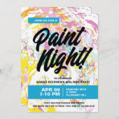 Paint Night Birthday Party Einladung (Vorne/Hinten)
