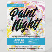 Paint Night Birthday Party Flyer (Vorne)