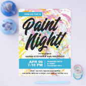 Paint Night Birthday Party Flyer (Einzeln)