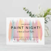Paint Night Brautparty Einladung (Stehend Vorderseite)