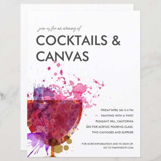 Paint Night Flyer (Vorne/Hinten)