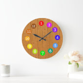 Paint Pallette Rainbow Colors Large Clock Große Wanduhr (Zuhause)