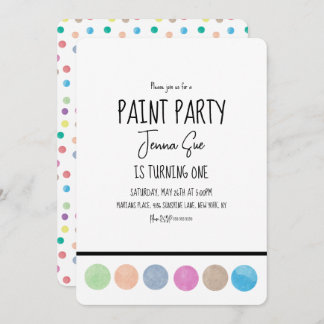 Paint Party Aquarell Palette Art Geburtstag Einladung