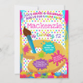 Paint Party Art Malerei Geburtstag Einladungen (Vorderseite)