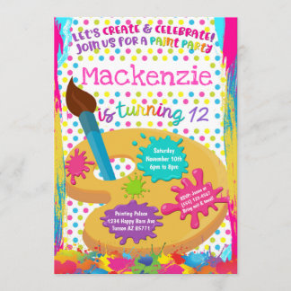 Paint Party Art Malerei Geburtstag Einladungen