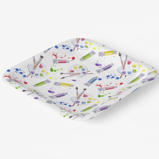 Paint Party Artist Pappteller (Gewinkelt)