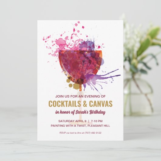 Paint-Party Einladung (Stehend Vorderseite)