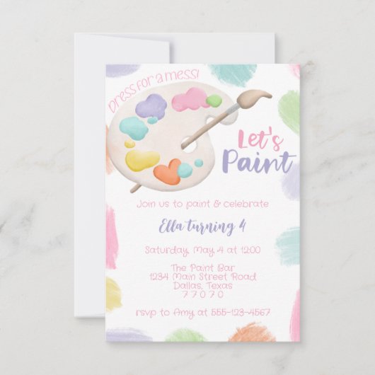 Paint-Party Einladung (Vorderseite)