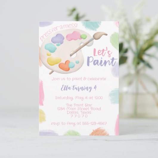 Paint-Party Einladung (Stehend Vorderseite)