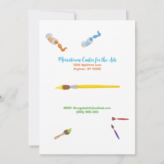 Paint Party for Ladys Customizable Einladung (Rückseite)