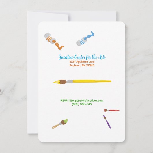 Paint Party for the Ladys Customizable Einladung (Rückseite)