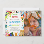 Paint Party Geburtstag Einladung mit Foto (Vorderseite)