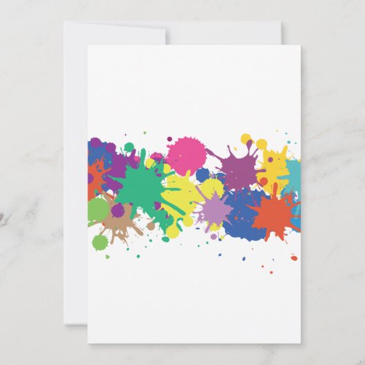 PAINT PARTY INVITE KINDER NEON FUN ART INK BIRTHDA EINLADUNG (Rückseite)