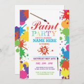 PAINT PARTY INVITE KINDER NEON FUN ART INK BIRTHDA EINLADUNG (Vorne/Hinten)