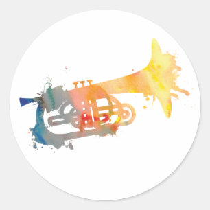 Paint Platsch Mellophone Runder Aufkleber