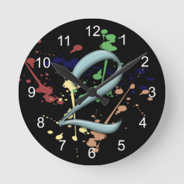 Paint Platsch Runde Wanduhr