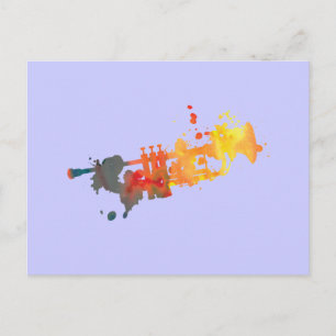 Paint Platsch Trumpet Postkarte