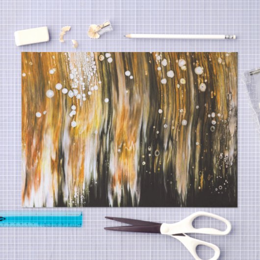 Paint Pour Cells Swimming Abstrakte Kunst Seidenpapier (Handwerk)