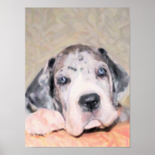 Paint: Puppy Dane Poster