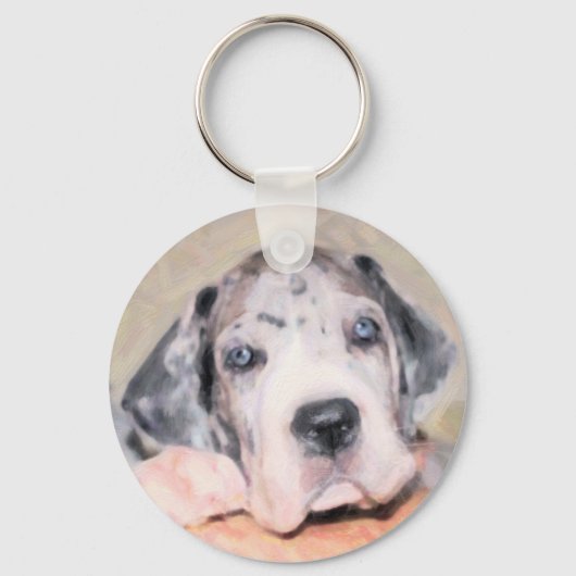 Paint: Puppy Dane Schlüsselanhänger (Vorderseite)