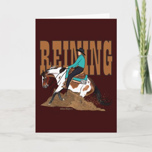 Paint Reining Horse Greeting Card Karte (Vorderseite)