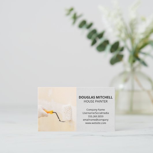 Paint Roller | Contractor Zuhause Painter Visitenkarte (Stehend Vorderseite)