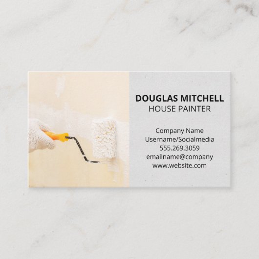 Paint Roller | Contractor Zuhause Painter Visitenkarte (Vorderseite)