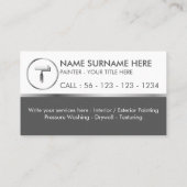 Paint Roller Gray Circle Simple Visitenkarte (Rückseite)