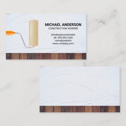 Paint Roller | Kollaps | Holz Visitenkarte (Vorne/Hinten)